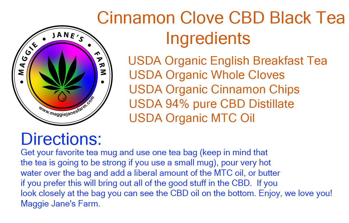 Maggie Jane's Cinnamon Clove CBD tea