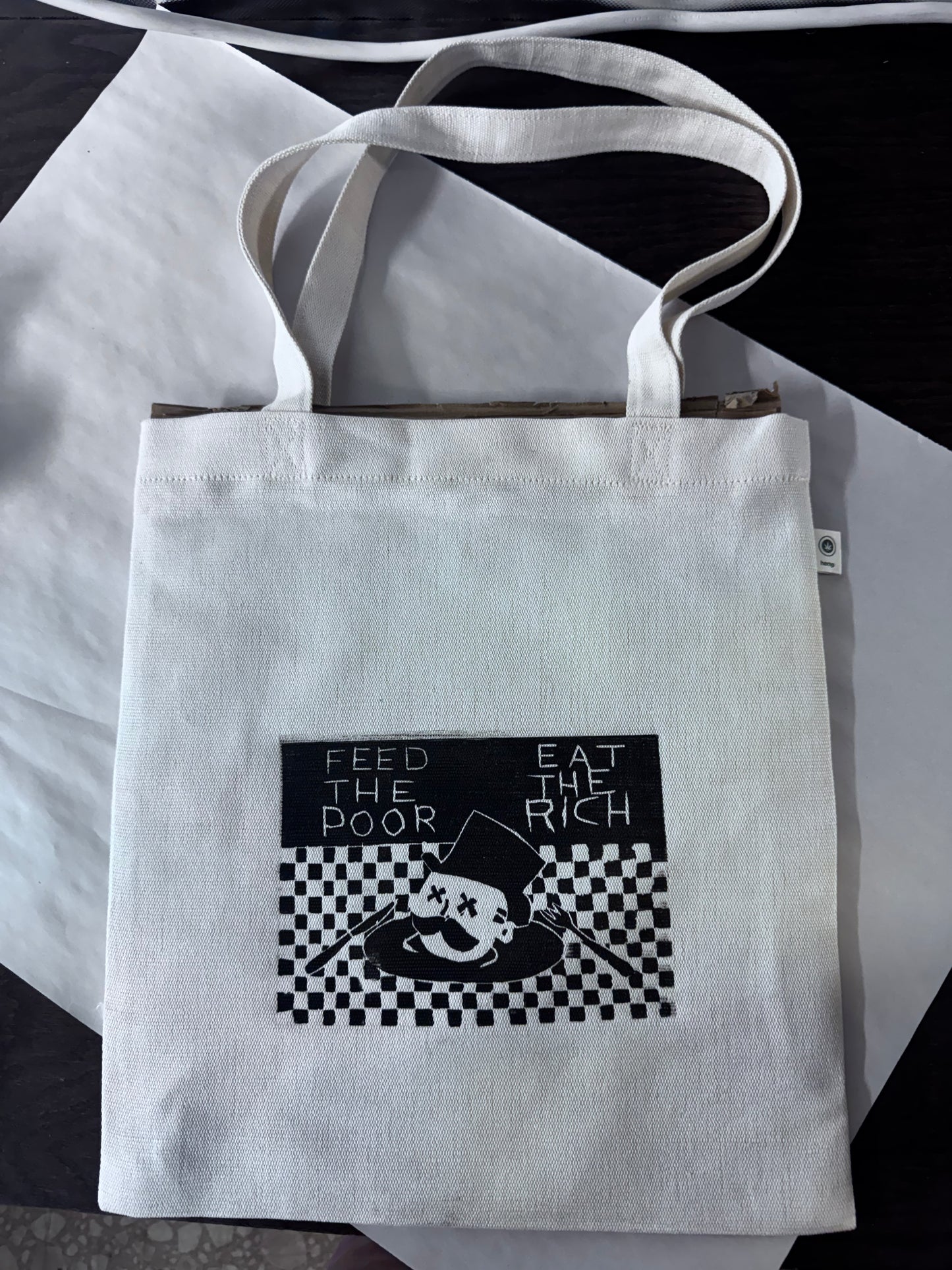 Maggie Janes Mostly Hemp, Hand Printed Tote Bags