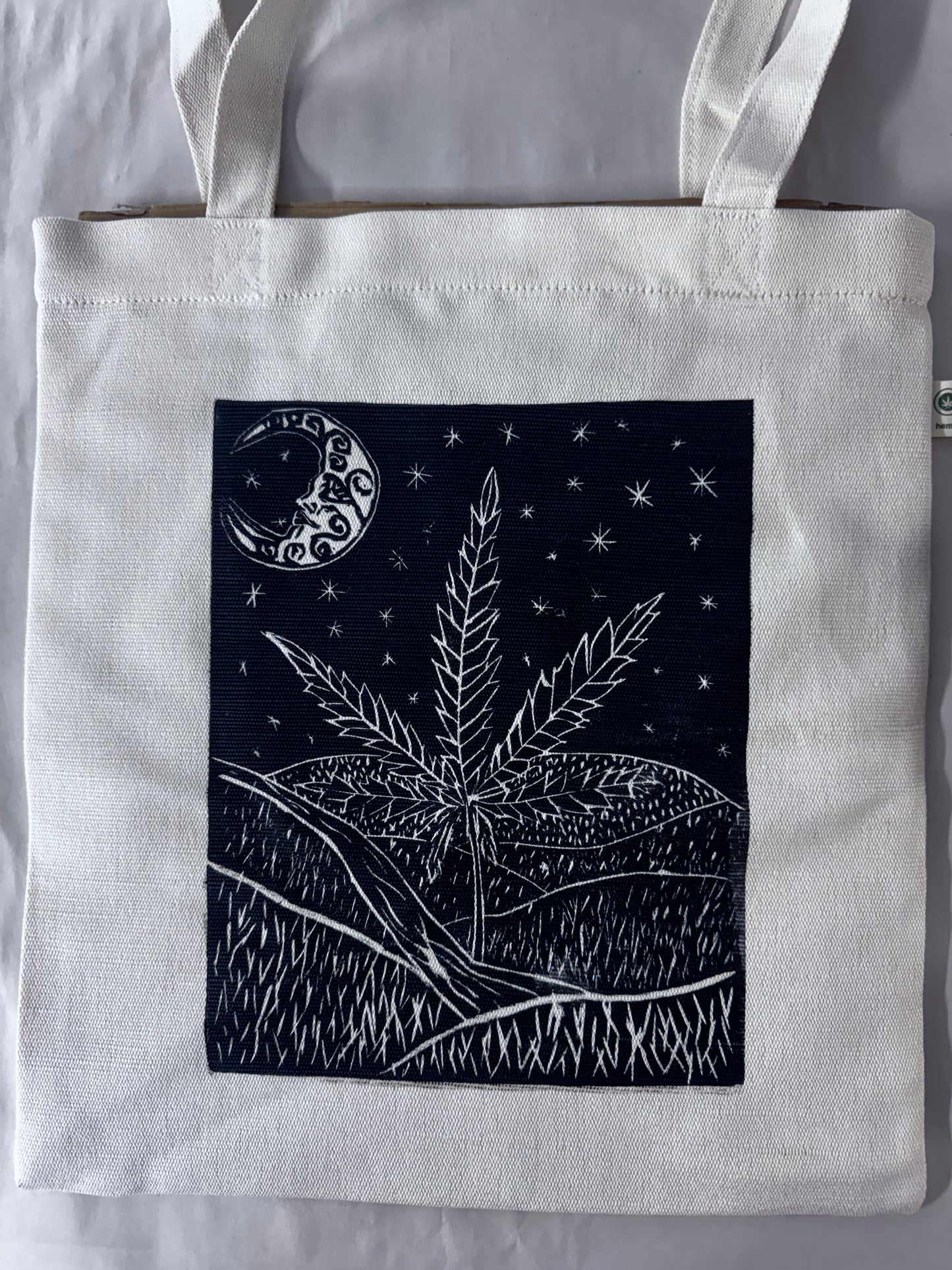 Maggie Janes Mostly Hemp, Hand Printed Tote Bags